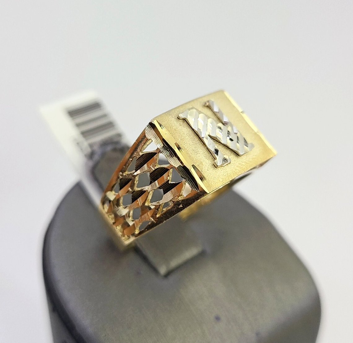 REAL Ring 10k Ring Alphabet N Initial Yellow Gold Genuine