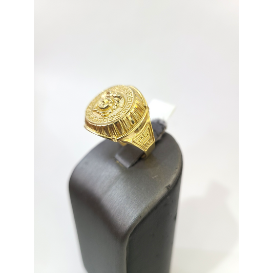 Real 10k Nugget Cross Ring Yellow Gold Men 10Kt Genuine