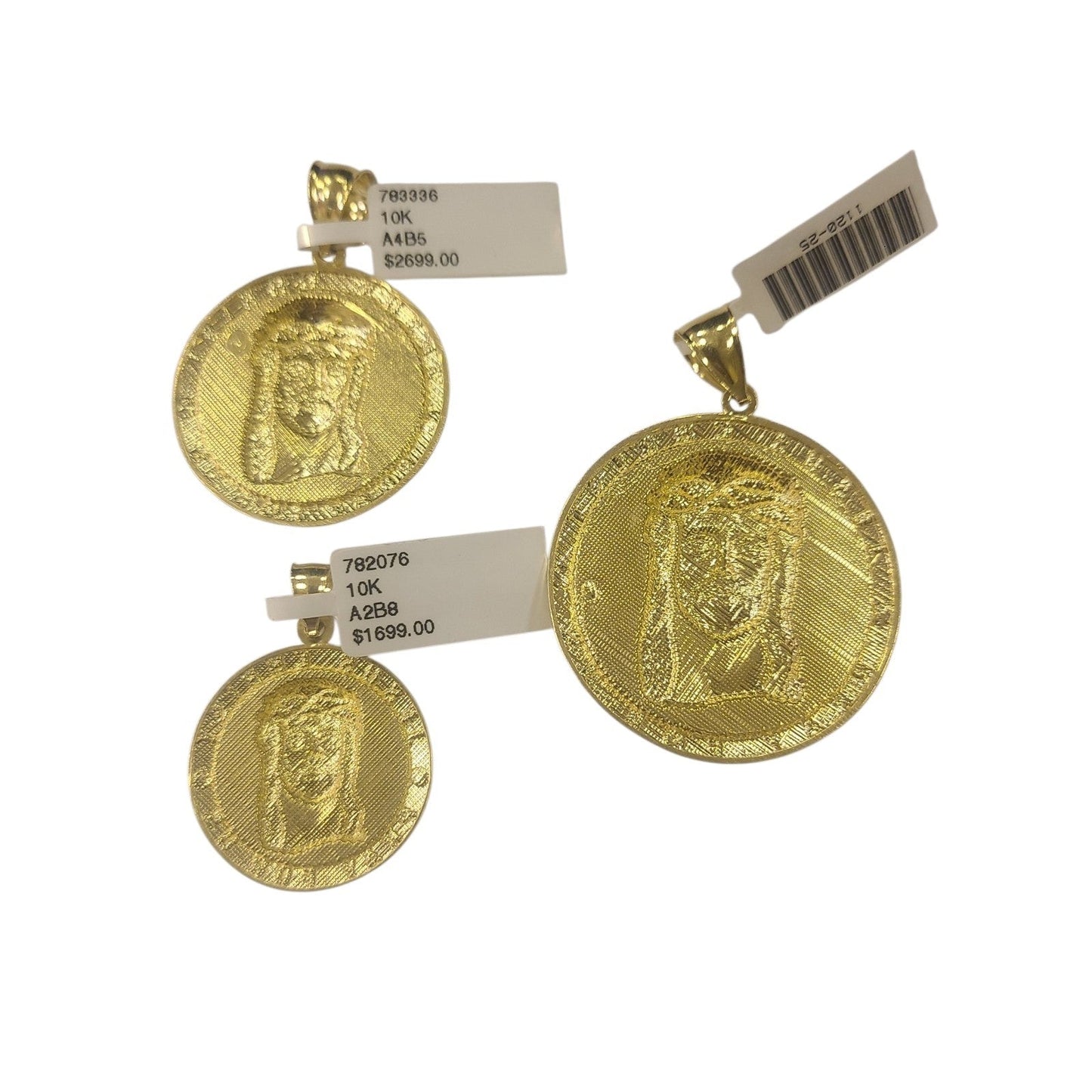 10K Jesus Christ Pendant Pray For Us Yellow Gold Charm 10kt Small Medium Big