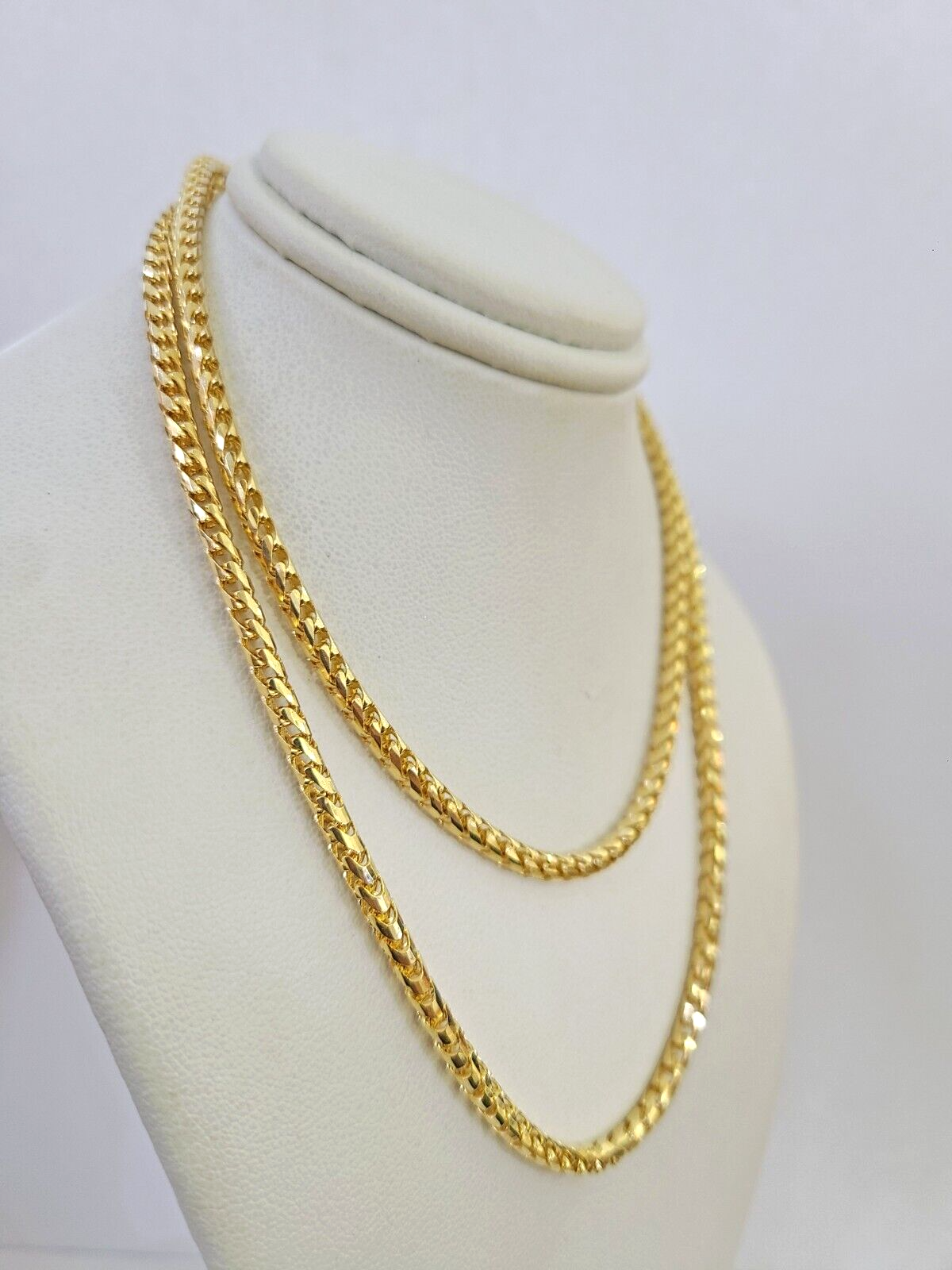 Real 18k Yellow Gold Franco Chain Necklace 24 Inch 4 mm SOLID 18kt