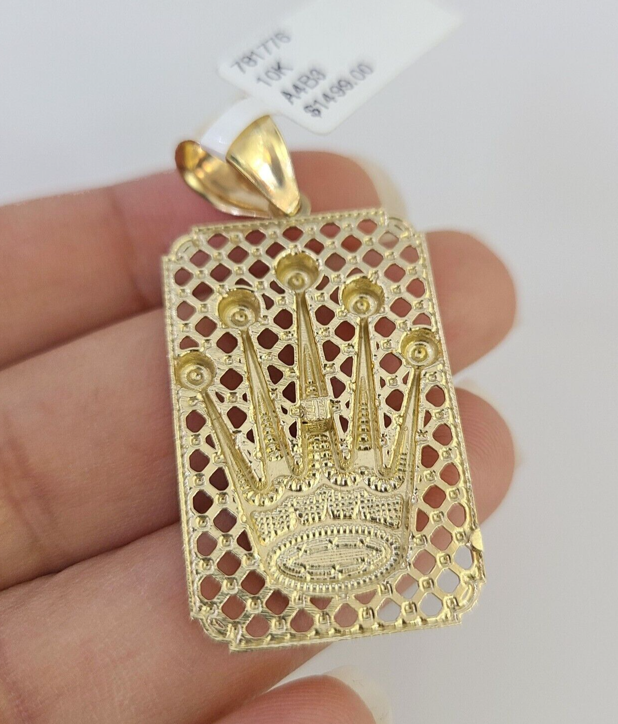 10k Crown Charm Pendant Men's Women's REAL 10Kt Yellow Gold Genuine