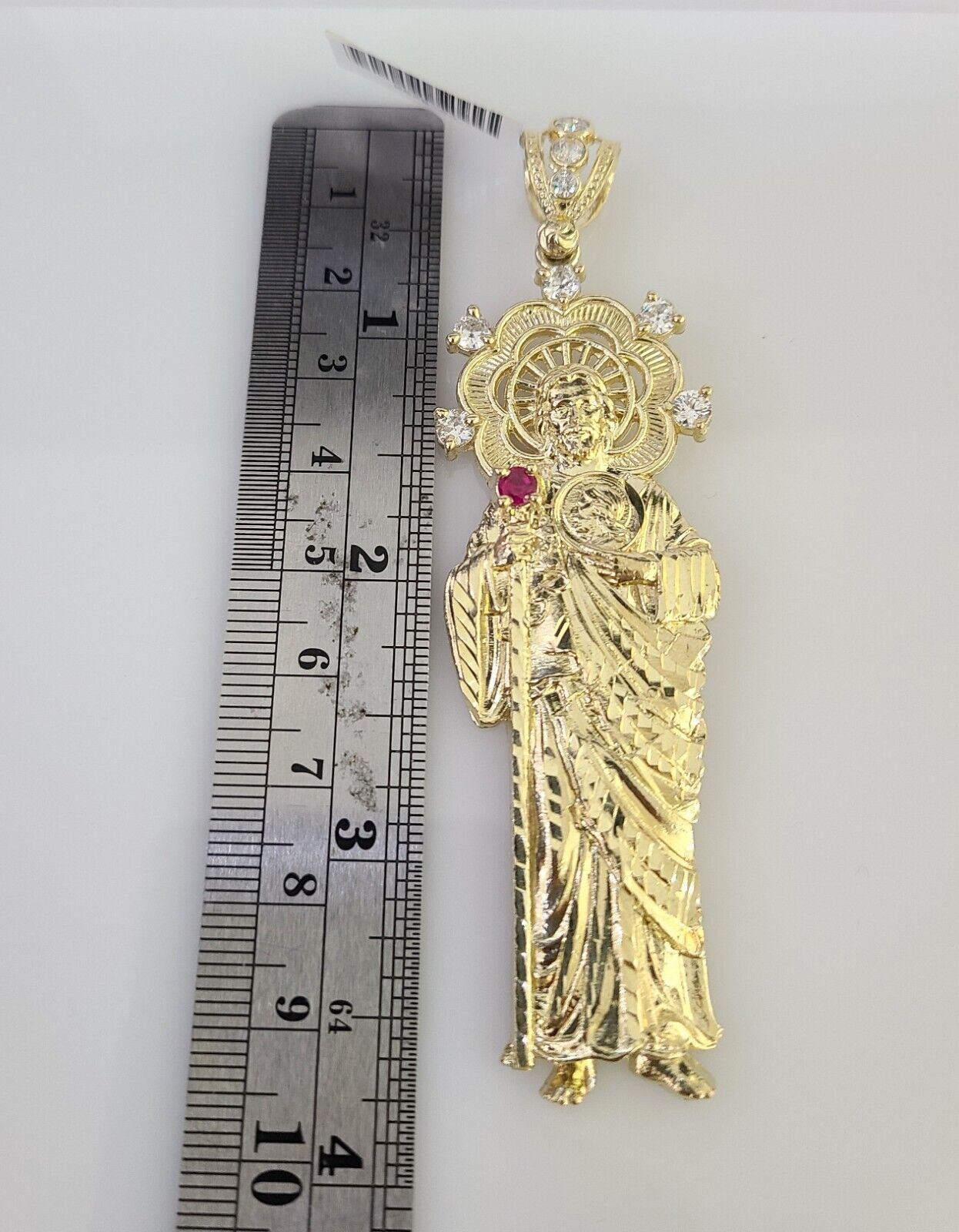 10k San Judas Charm Pendant Men's REAL 10Kt Saint Jude Yellow Gold