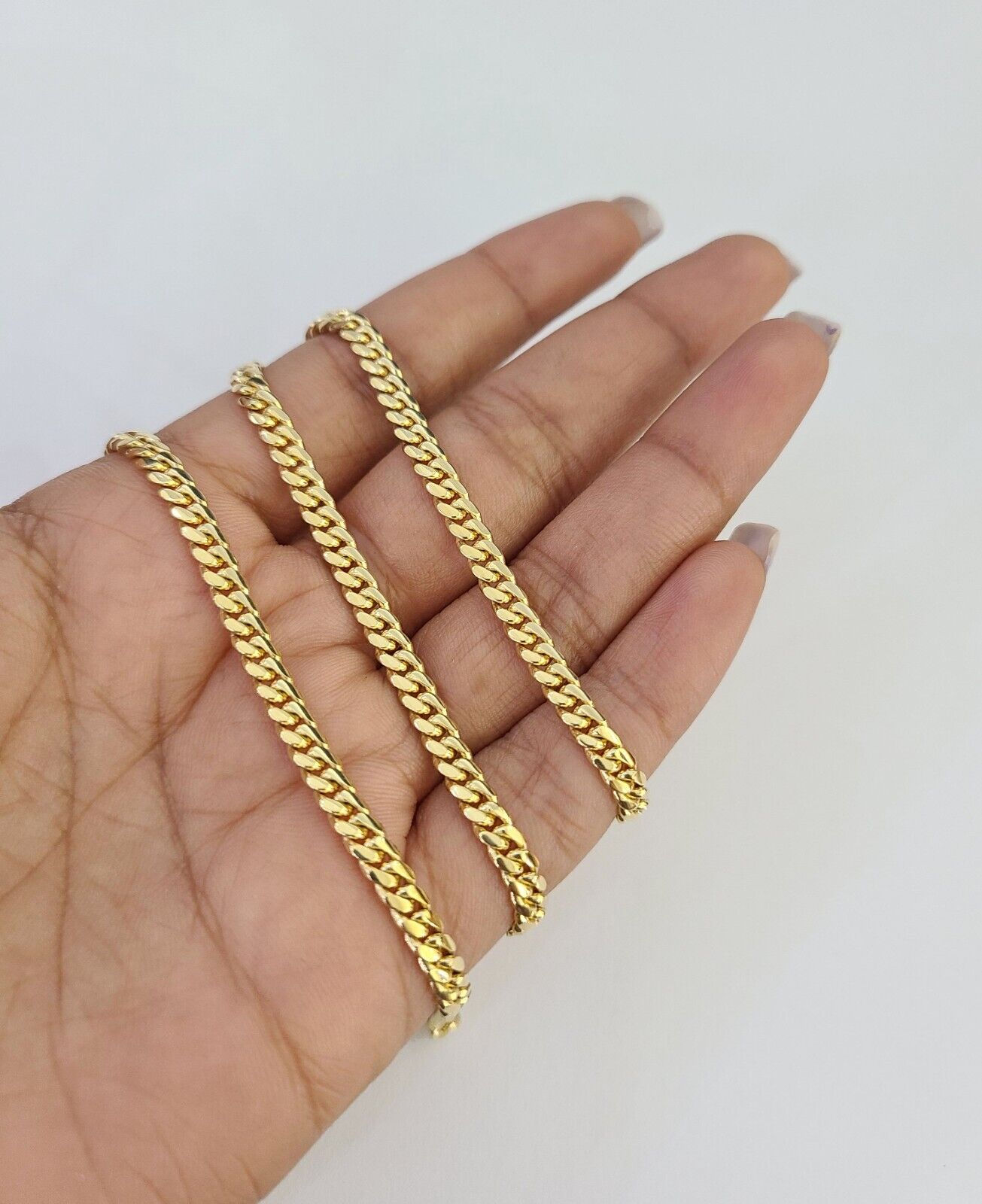 Real 18kt Yellow Gold Miami Cuban Chain Necklace 4mm 22 Inch Men Women SOLID 18k