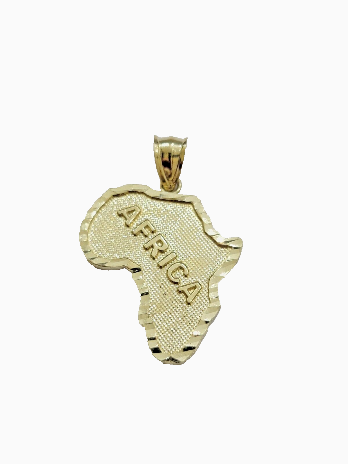 10k Yellow Gold Charm Africa Map Pendant Mens REAL 10KT With FREE SHIPPING