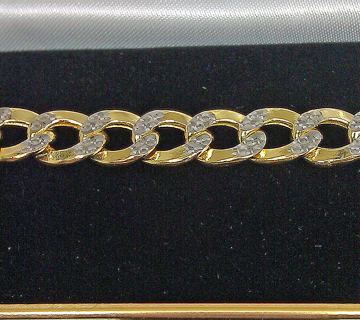 REAL 10K Yellow Gold Cuban Bracelet Diamond Cut 9" Inch 10mm Lobster Lock