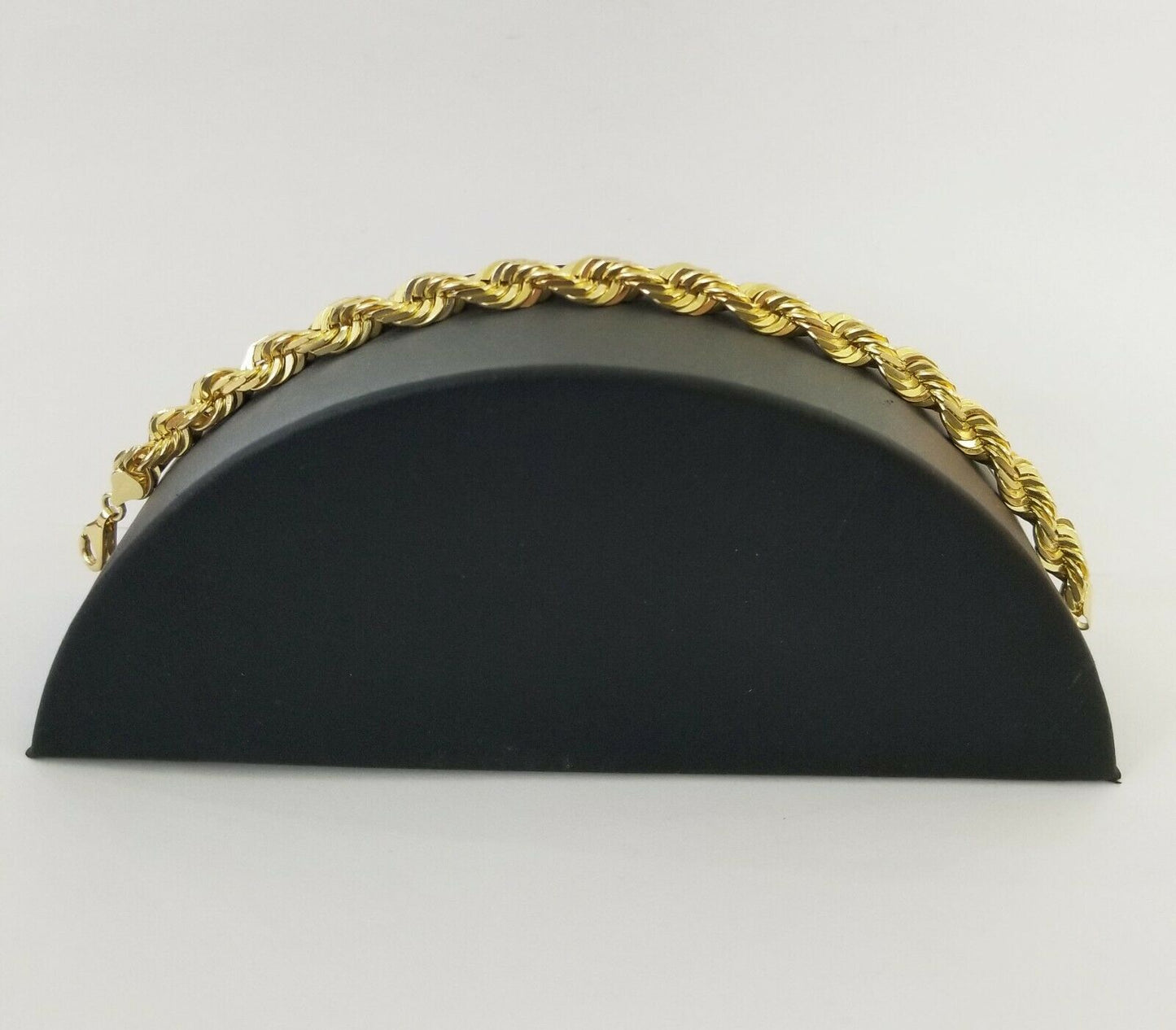 Solid Real 10K Yellow Gold Rope Bracelet 8" Inch 7mm , 10kt Real gold men women