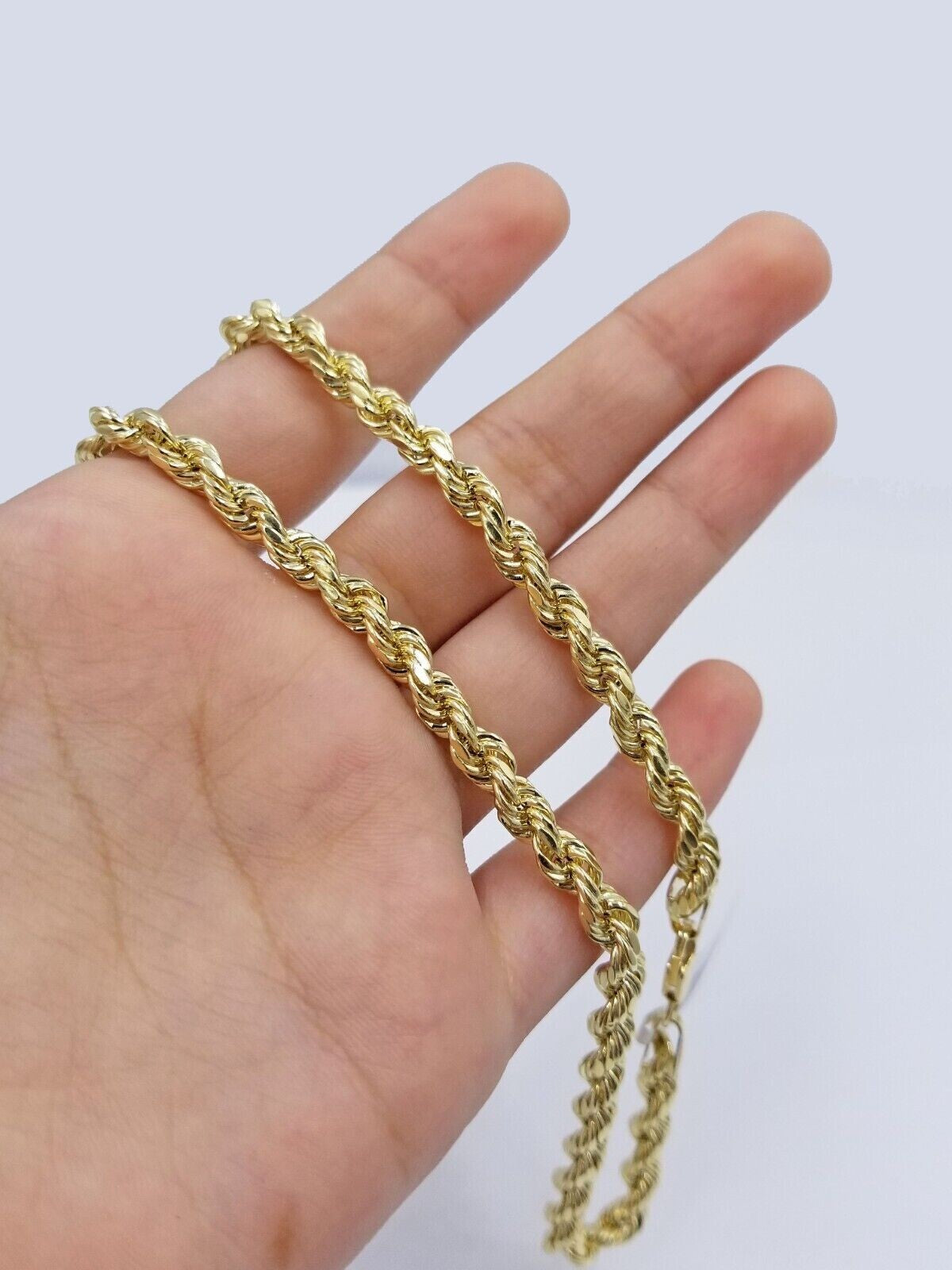 14k Gold Rope Chain & Nugget Texas map Charm pendant & 20 Inch Necklace Set Men's