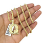 Real 10k Rope Chain Q Initial Charm 3mm 18"-28" Necklace Nugget Set Pendant Gold