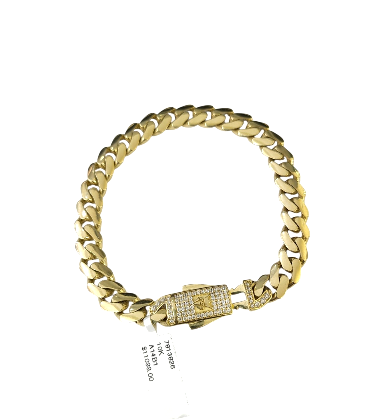 10k Yellow Gold Bracelet 8.5 Inch Royal Monaco Cuban Link 10mm Mens Box Clasp