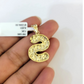 Real Gold 10k Chain S Initial Charm Miami Cuban Link 2.5mm Necklace Pendant SET