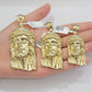 Real 10k Gold Pendant Jesus Head Charm 10kt Yellow Gold For Men's Different Size