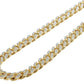 REAL 10k Gold Diamond Necklace Chain Miami cuban Link Tennis 22" 11mm 16CT SOLID