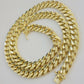 Real 10k Yellow Gold Chain 10mm Solid Miami Cuban Link Necklace 20 Inch Choker
