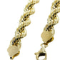Real Gold 10k Rope Necklace Men' Chain 8mm 18"-30" Inch Yellow Gold Diamond Cuts