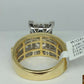 2CT Ladies Diamond Ring Real 10k Yellow Gold Diamond Cinderella Style baguettes