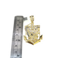 10k Yellow Gold Cuban Curb Chain SET Eagle Anchor Pendant Charm 8mm Necklace Men