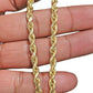 Real 14k Gold Rope chain 18 Inch 5mm Diamond Cuts 14kt Yellow Gold Men Women