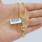 10kt Yellow Gold Rope Chain Snake Cross Charm Pendant 18-28'' Inch Necklace SALE