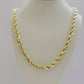 Real 10k Yellow Gold Rope Necklace 7mm Chain 18"-30" Inch Diamond Cut, 10kt MENS