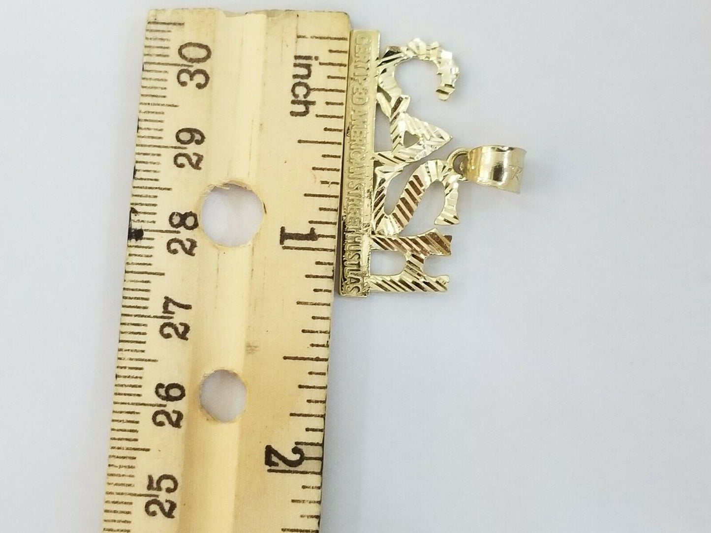 10K Lucky CASH Gold Charm Pendant 4mm Miami Cuban Chain 18 20 22 24 26 Inch Real