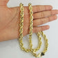 REAL10k Yellow Gold Rope Chain 10mm 22" Men's thick necklace 10kt diamond cuts