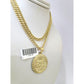 10K Gold Miami Cuban Chain Nugget Last Supper 18"-24" 2mm Pendant Necklace SET