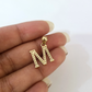 10K Gold Solid Franco Chain M Initial CZ Stone Pendant Set 1mm 16 18 20 22 Women