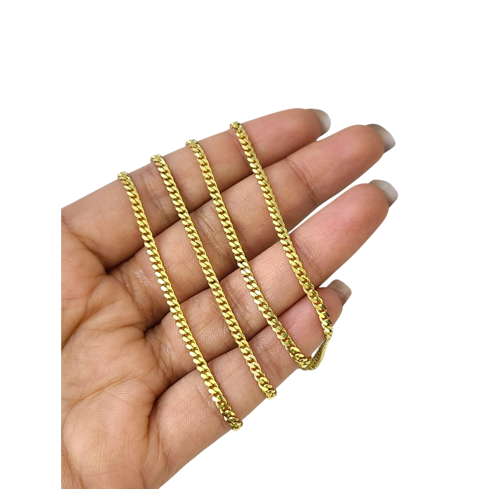 10K SOLID Gold Miami Cuban Link Chain 2mm 24" Inch Men Women Real Necklace