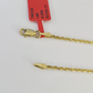 Real 18k Rope Chain Necklace 22 Inches 1mm Yellow Gold Men Women 18KT SOLID