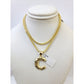 Real 10k Gold Franco Chain C Initial Charm Pendant Necklace SET 2.5mm 16"-26"