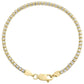 10K Yellow White Gold Two Tone 3mm Diamond Cut Ice Bead Link Bracelet 8 Inches