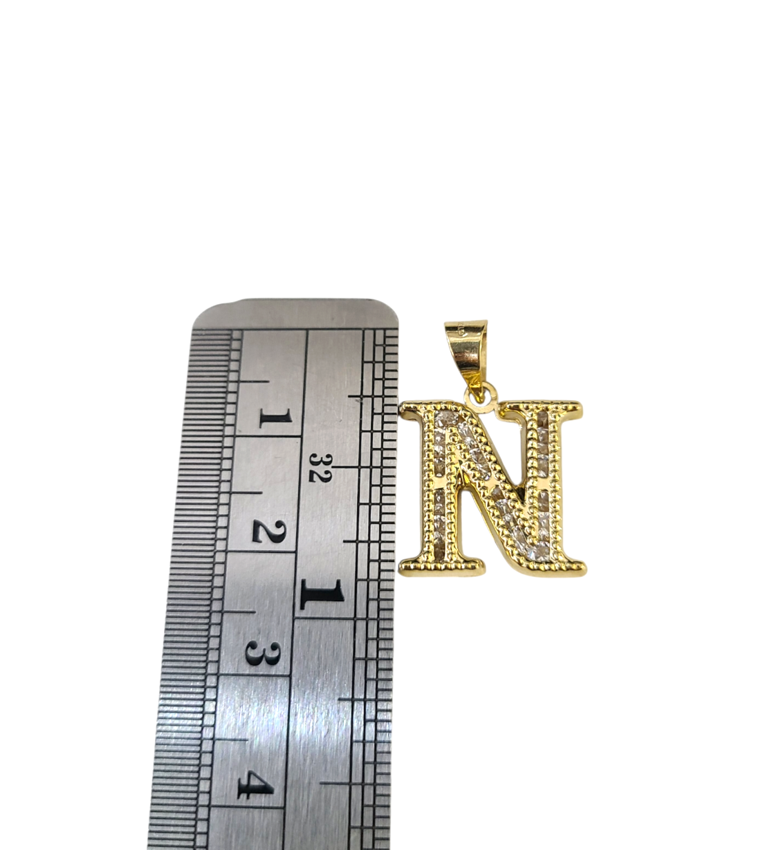 10k 2.5mm Rope Chain N Initial Alphabet Pendant 16"-28" Gold Set Charm Necklace