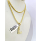 Real 10k Gold Franco Chain 2.5mm 16"-26" Pendant Necklace L Initial Charm SET