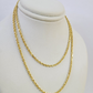 Real 18k Rope Chain Necklace 22 Inches 2mm Yellow Gold Men Women 18KT SOLID