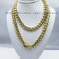 10mm 14k Yellow Gold Chain Necklace Miami Cuban Link Men Real 14kt Gold 28 Inch