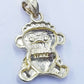 10k Yellow Gold 38 Baby Charm Diamond Cut 2.5mm 18"- 28" Rope Chain Pendant
