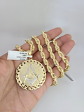 10kt Gold Solid Rope Chain Masonic Charm Set 18"-30'' Inch 6mm Pendant Necklace