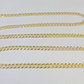Real 18kt Cuban Curb Chain Necklace 3mm 22 Inch Yellow Gold Men Women SOLID