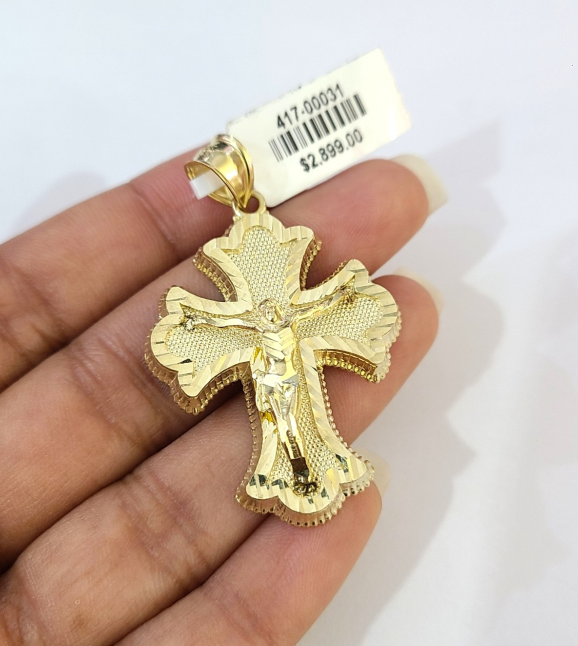 Real 10k Charm Pendant Christ Cross Crucifix Yellow Gold 10KT