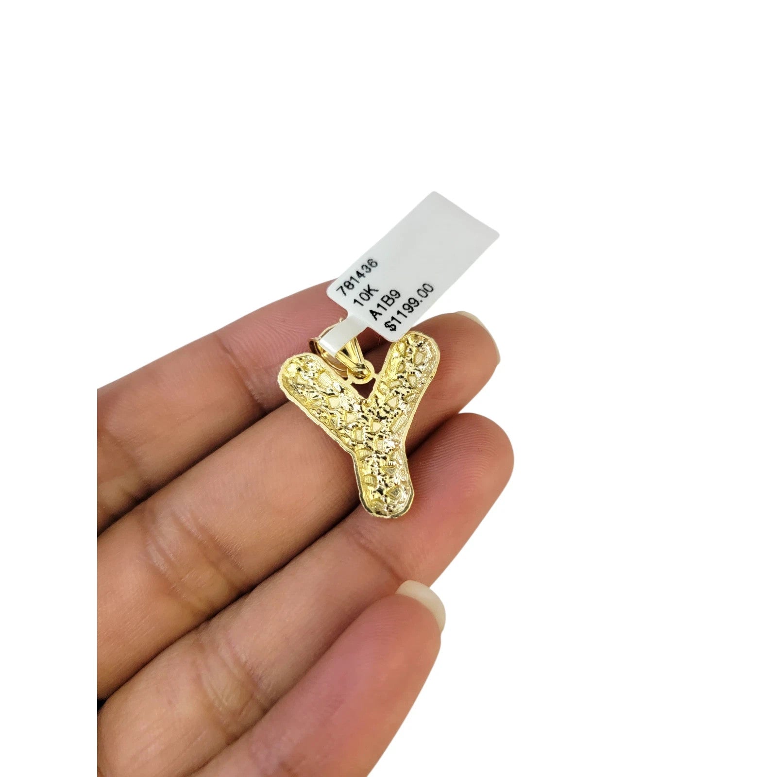 Real Gold 10k Miami Cuban Link 2.5mm Chain Y Initial Charm Necklace Pendant SET