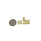 10K Yellow Gold BOSS Pendant Dollar Sign Letter Charm Hip Hop Style Men