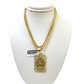Real 10k Gold Franco Chain Crown Charm Pendant Necklace SET 2.5mm 18"-26"