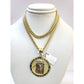 Real 10K Gold Miami Cuban Chain Jesus Christ 20"-28" 4mm Pendant Necklace SET