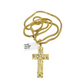 Real 10k Gold Franco Necklace Chain Nugget Cross Charm 2.5mm 18"-26" Pendant SET