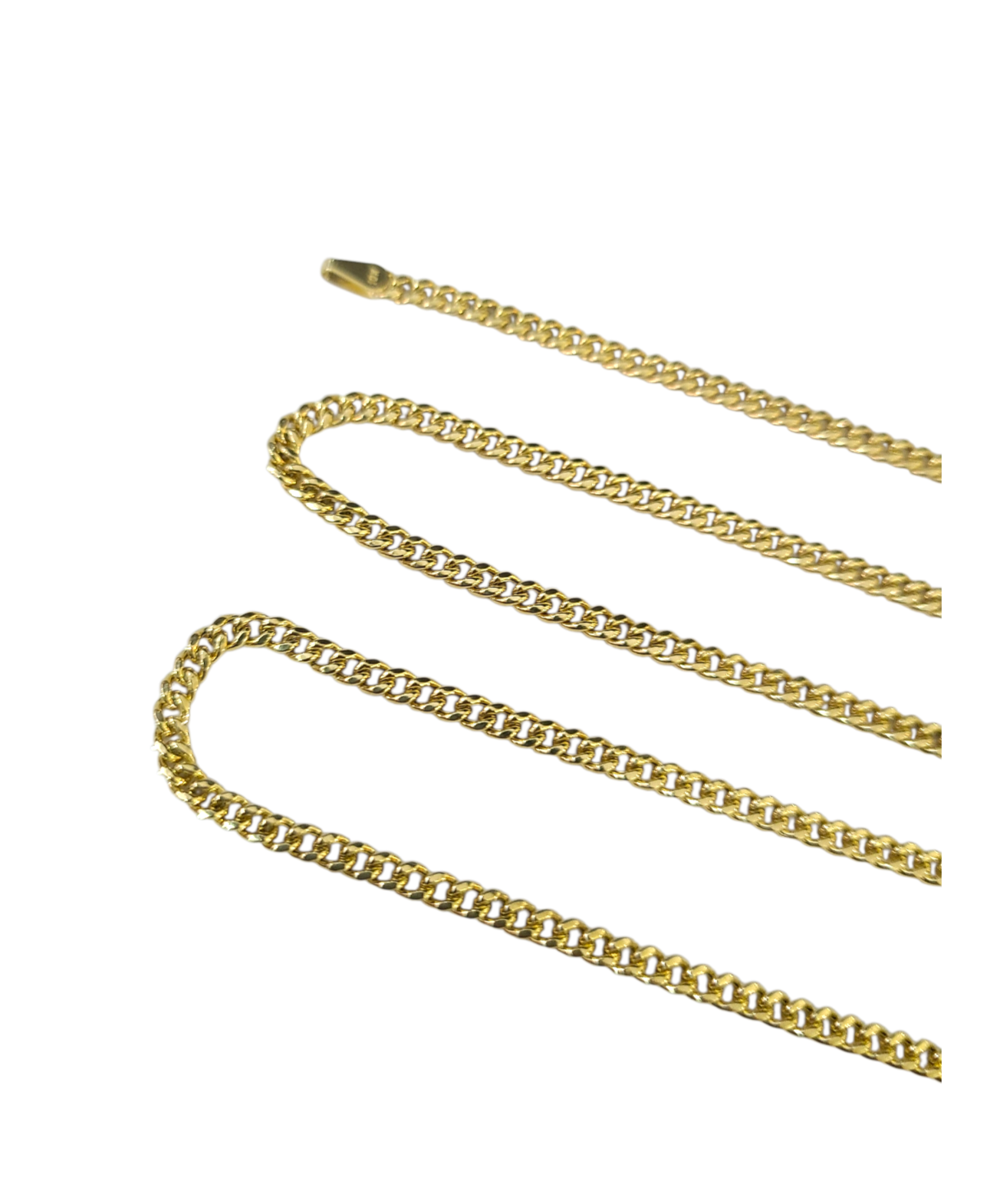 Real 10k Yellow Gold Necklace 3mm Miami Cuban Link Chain 22 Inch 10KT