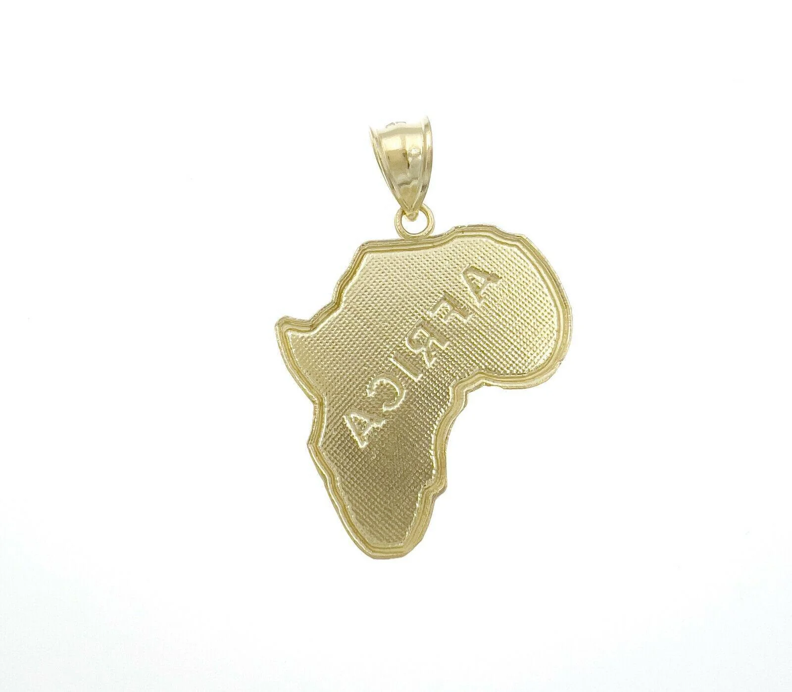 10k Yellow Gold Charm Africa Map Pendant Mens REAL 10KT With FREE SHIPPING