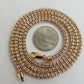 10k Gold Rose Gold Iced Bead Chain Men Women Diamond Cut Chain 24" 3.5mm Real