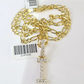 10k Gold Figaro Chain I Diamond Initial Pendant 3mm 20-28 inch SET Necklace