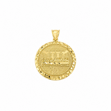 10K Yellow Gold Round Last Supper Pendant Charm Nugget Design Unisex Gold