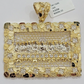 14k Yellow Gold Pendant Nugget Last Supper Charm Medallion Square REAL 14KT Mens